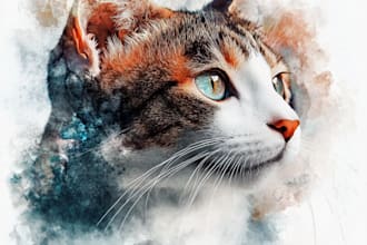 do custom pet portrait, dog portrait, cat portrait drawing