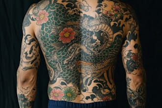 make a traditional japanese irezumi tattoo
