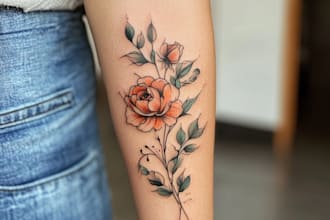 draw a  realistic custom tattoo design