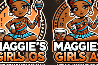 do wonderful mages girls mascot logo design with 1 day delivery