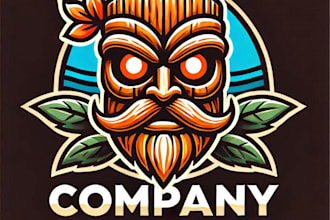 do make tiki mask mascot logo design with unlimited review