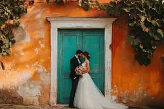 create a couple portrait, wedding illustration