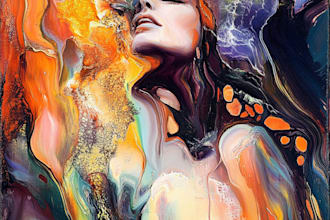 draw a digital abstract art illustration