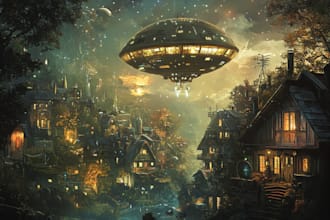 do spaceship, sci fi illustration and sci fi art