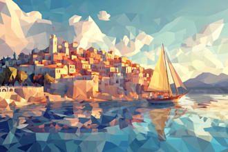 do polygonal art low poly illustration