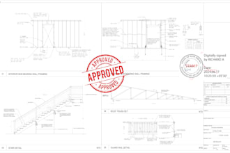 draw blueprint and stamp for permit in the USA