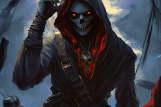 draw a fantasy horror and fantasy horror character