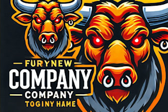 do amazing bull head mascot logo design with express delivery
