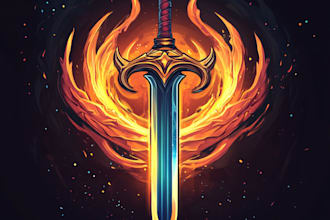 draw custom fantasy, rpg, sci fi animated game logo
