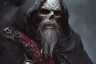 do fantasy horror art illustration or dark creepy