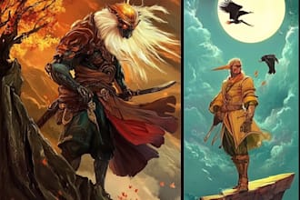 draw your unique fantasy character in my style