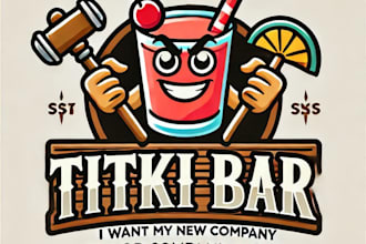do wonderful tiki bar mascot logo design with unlimited review