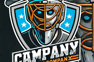 do wonderful goalie mask hockey mascot logo design with unlimited review