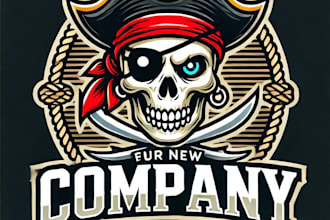 do amazing pirate skull mascot logo design with express delivery
