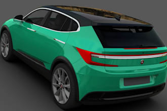 build 3d realistic car, custom suv, body kit, car wheel tuning, bumper, game car