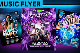 design hip hop, nightclub, music, bar, dj ,club concert, event  flyer