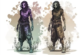 create a dark horror and fantasy horror character