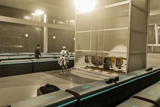 do 3d warehouse design, industrial operating room, data storage space design