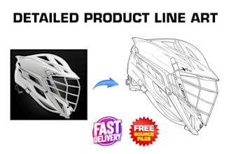 convert product image into detailed vector outline or line art