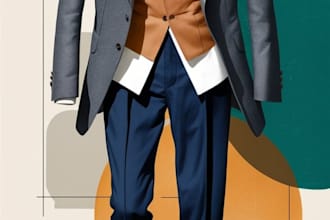 draw a professional fashion technical illustration, in details, tech pack,