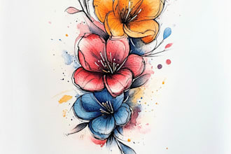 custom a watercolor tattoo design