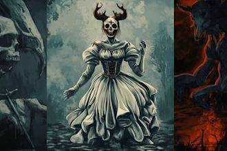 create dark art illustration