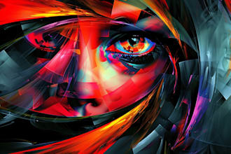 create line art portrait abstract art , art painting