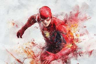 draw super hero watercolor portrait