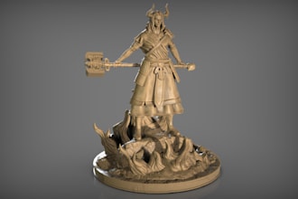 sculpt 3d model of character, statues, toy, and miniature for printable,stl file