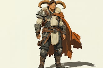 make a fantasy character design use d and d illustration