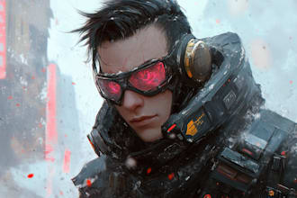 design cyberpunk and fantasy character splash art