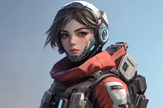 create scifi or cyberpunk character artwork