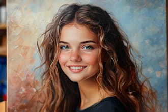 raw a digital oil painting portrait from your photo