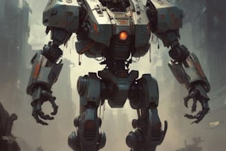 design robots and concept art of futuristic mecha