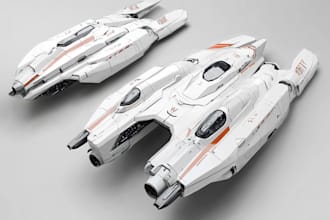 create scifi vehicle design and spaceship concept art