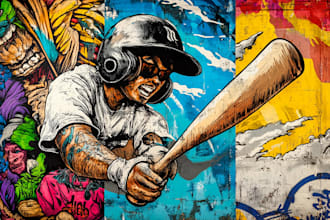 create unique street art graffiti artwork based in your pic
