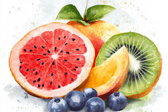 create fruit, plant, or anything in digital watercolor