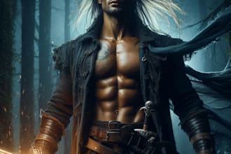 create dark art horror character illustration