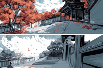 make a background for your comic manga webtoon or nft