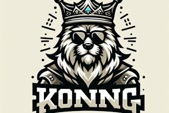 do awesome king mascot logo design with company