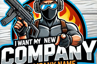 do wonderful shooter mascot logo design with unlimited review