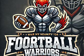 do make football warriors mascot logo design with unlimited review