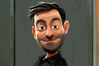 draw a cartoon portrait or caricature from your photo