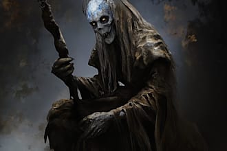 create a fantasy horror character illustration fanart