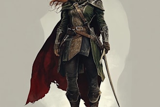 desing a male dnd character art and dnd character art