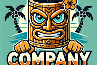 do modern style tiki traditional mascot logo design with 1 day delivery
