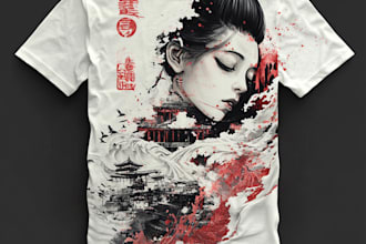 do japanese anime manga illustration for t shirt streetwear
