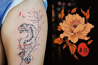 do a sleeve tattoo design in geometric style