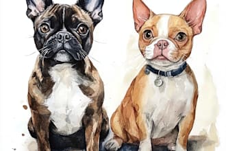 paint dog, cat or any pet portrait using watercolor