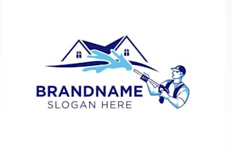 make pressure washing power washing home cleaning logo